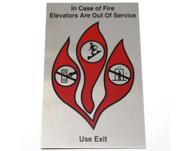 TKE Spare Parts | HALL FIRE SIGN #4 STAINLESS STEEL 5