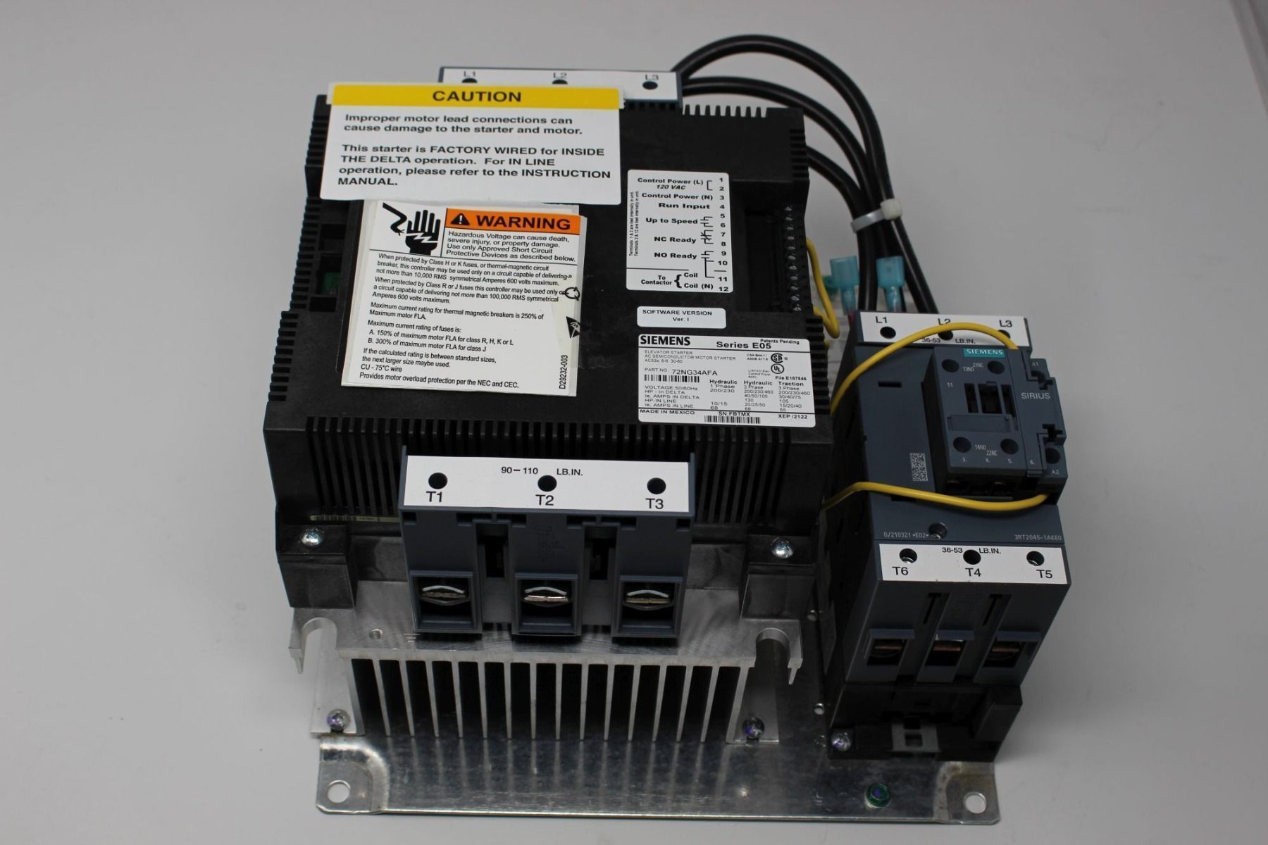 電源ユニット soft starter TKE Spare Parts | SOFT STARTER 25-60 HP 80 AMP 480 VOLT 72LG34AFP
